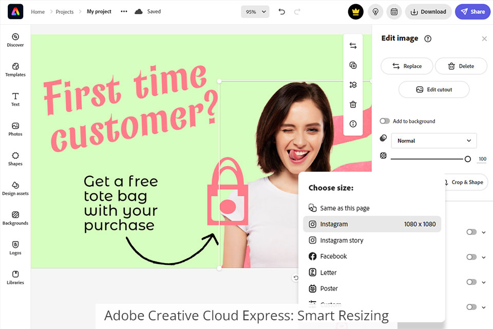 adobe creative cloud express smart resizing